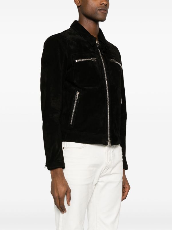 TOM FORD zip up Suede Shirt Jacket Farfetch