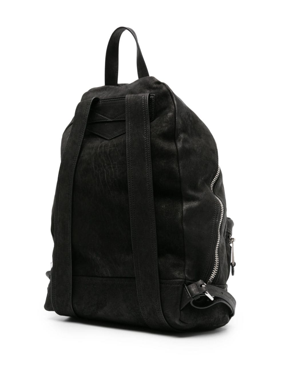 Shop Moschino Logo-appliqué Suede Backpack In Black