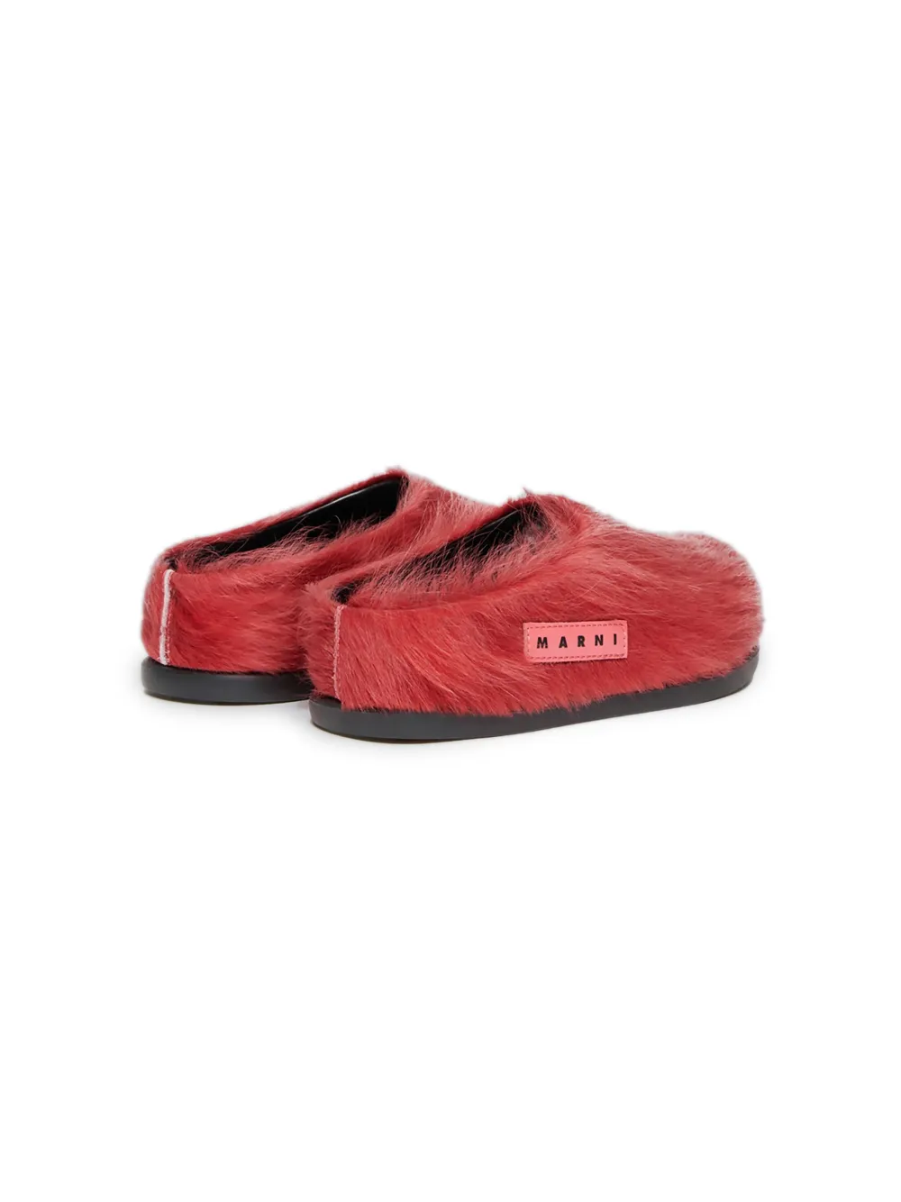 Marni Kids logo-appliqué leather sandals Red