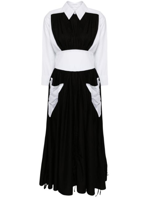 Batsheva Goldie tow-tone cotton midi dress