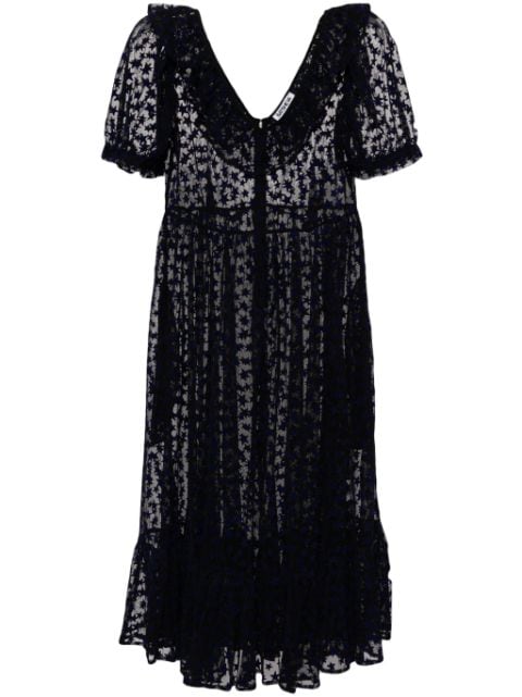 Batsheva ruffle-detailing sheer dress