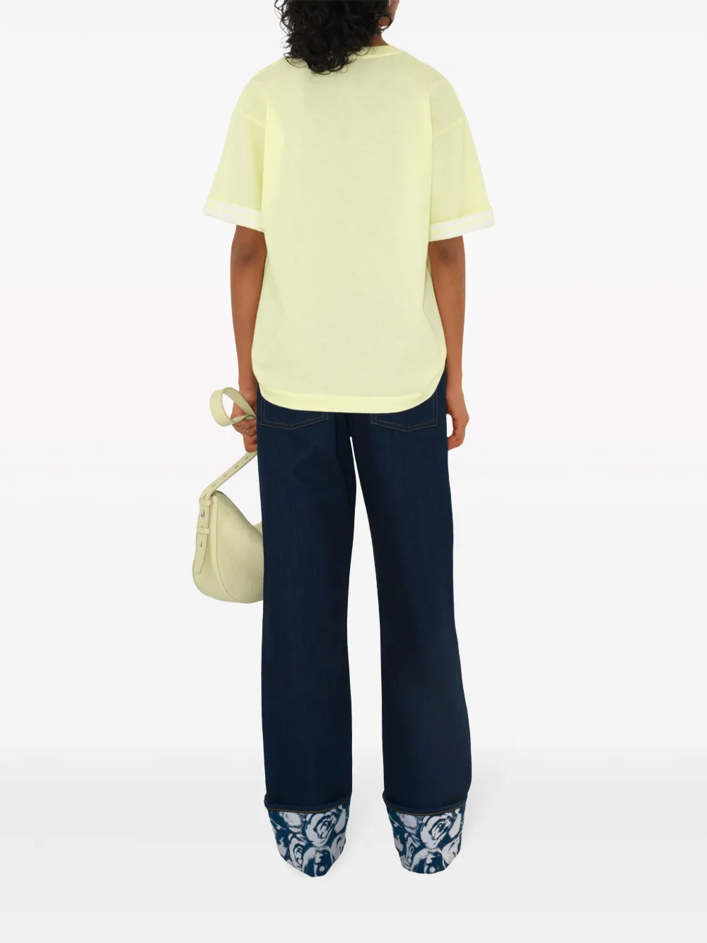 Shop Burberry Ekd-print Cotton T-shirt In Yellow