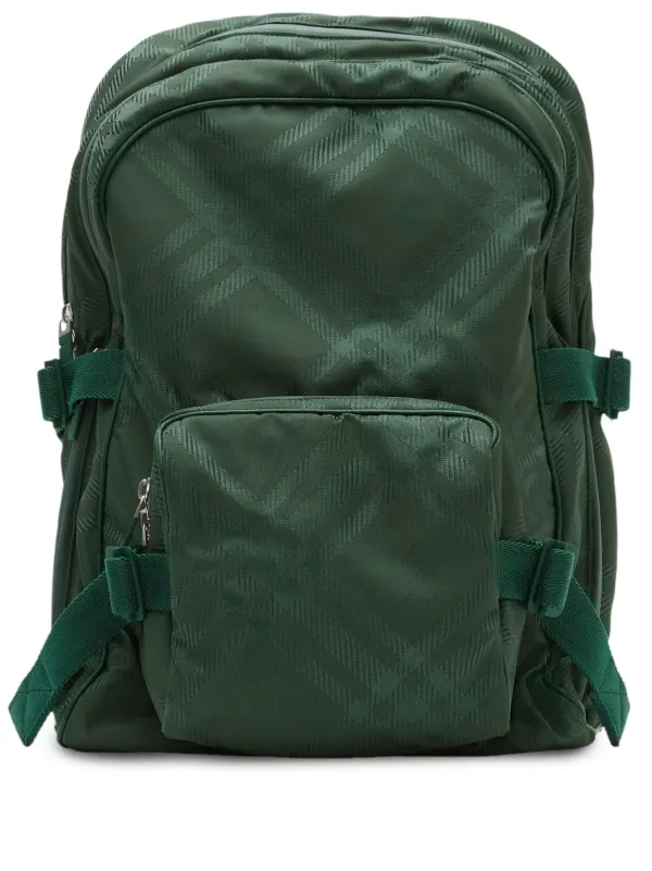 Burberry Checked Jacquard Backpack Green FARFETCH UK