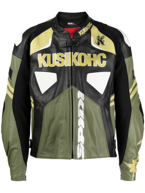 KUSIKOHC veste en cuir Spidi à logo imprimé