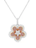 HYT Jewelry 18kt rose gold flower diamond necklace - White