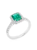 HYT Jewelry platinum diamond and Colombian emerald ring - Silver