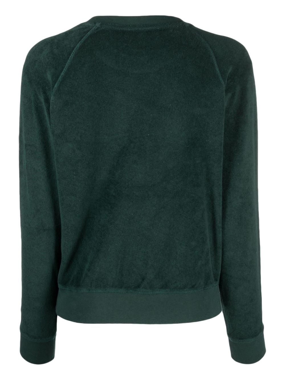 Shop Sporty And Rich Logo-embroidered Cotton Sweatshirt In Grün