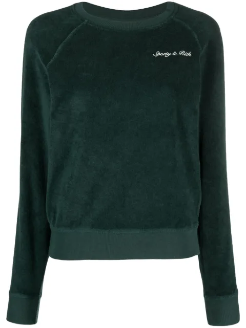 Sporty & Rich logo-embroidered cotton sweatshirt