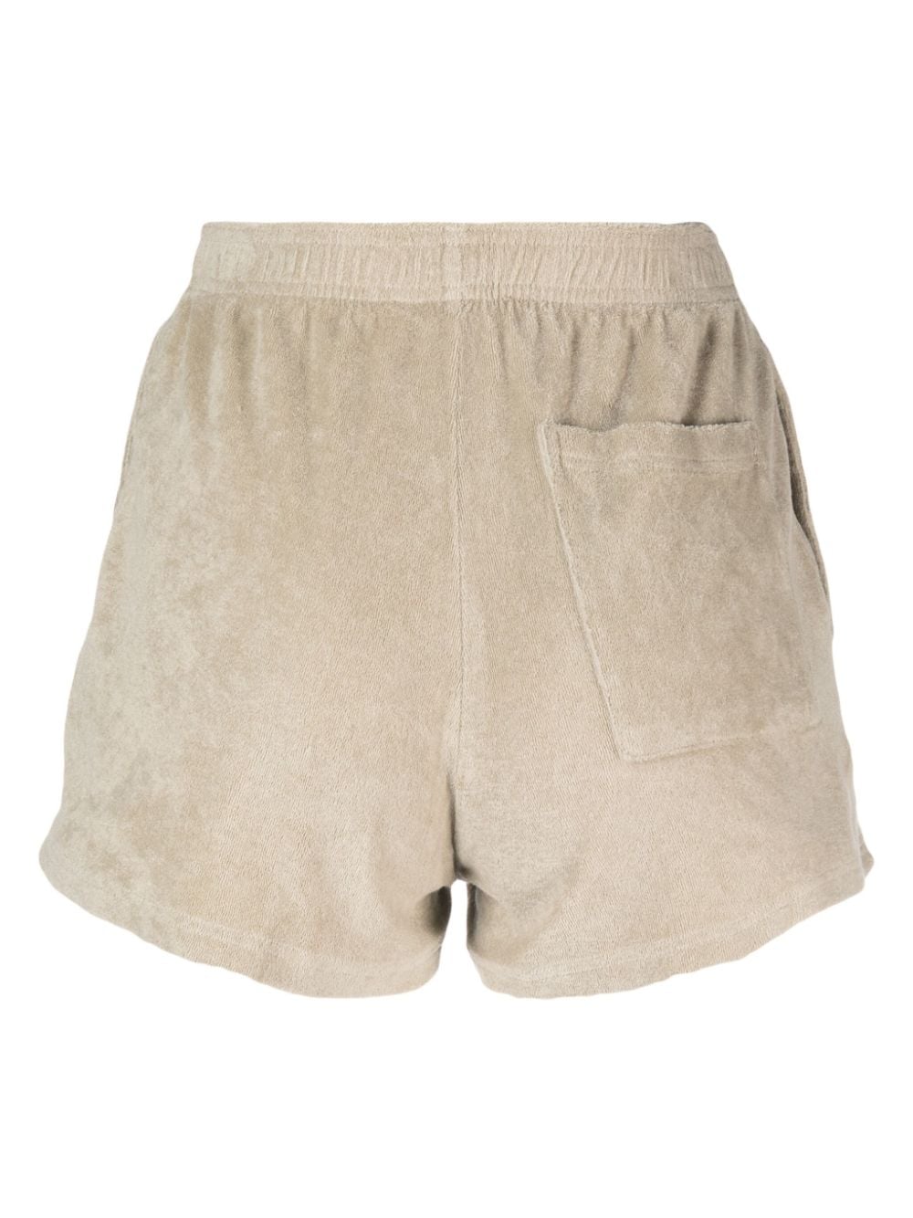 Shop Sporty And Rich Logo-embroidered Terry-cloth Track Shorts In Neutrals