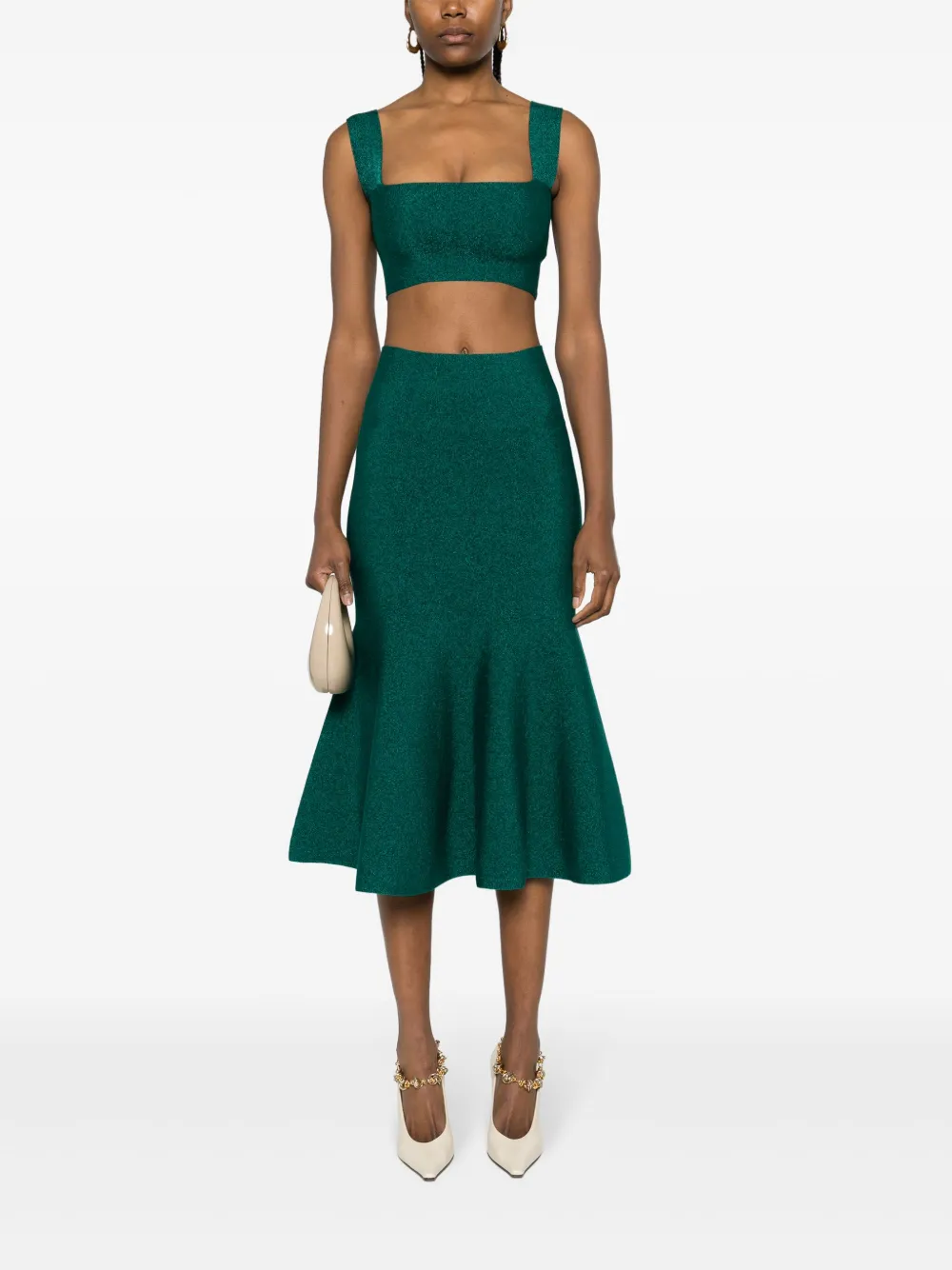 Victoria Beckham Metallic top - Groen