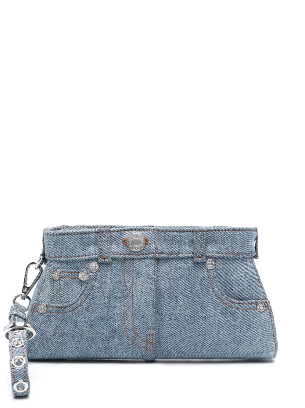 Moschino Jeans Denim Clutch Bag In Blue