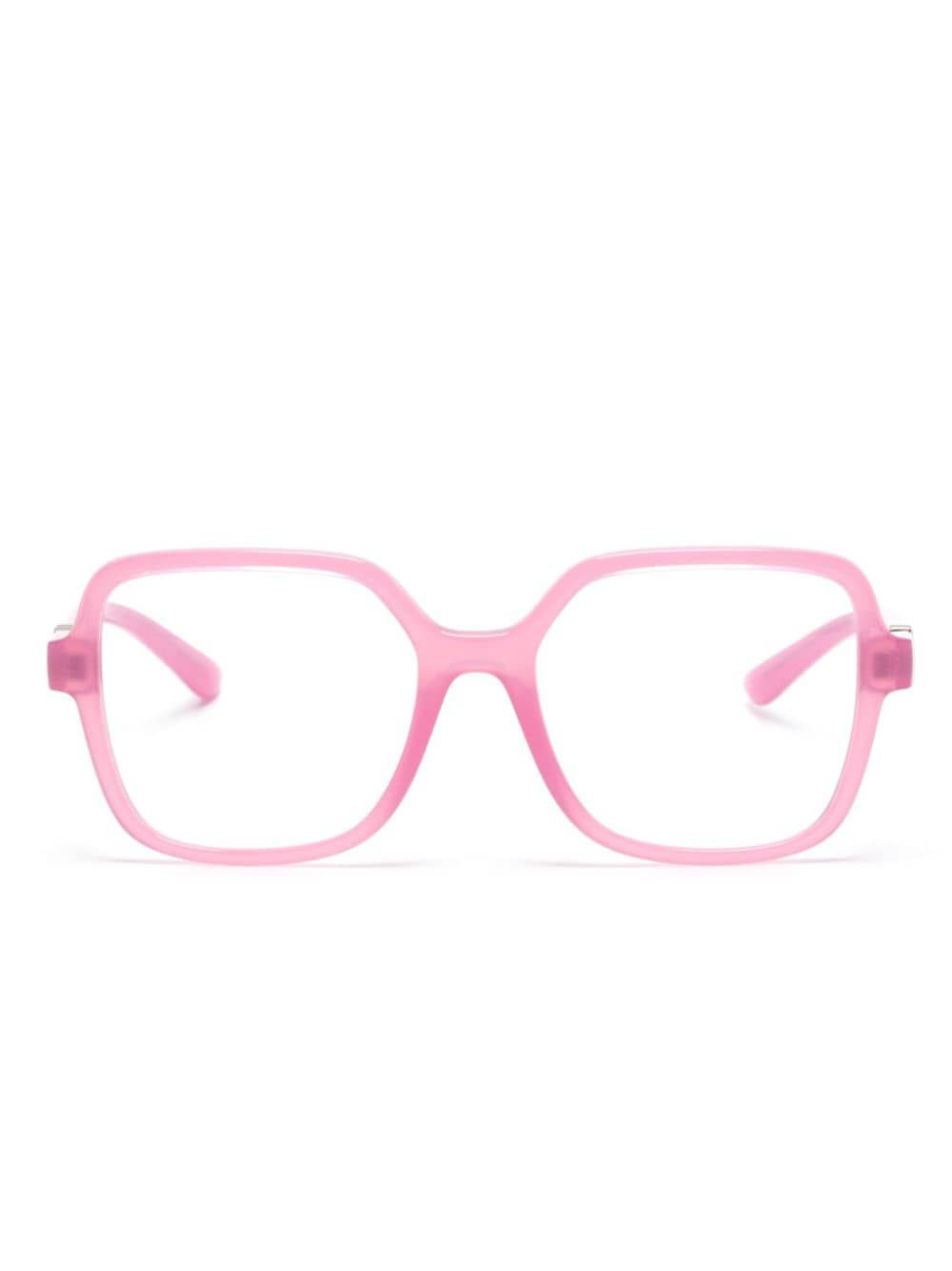 Dolce & Gabbana Dg Crossed Square-frame Glasses In Pink