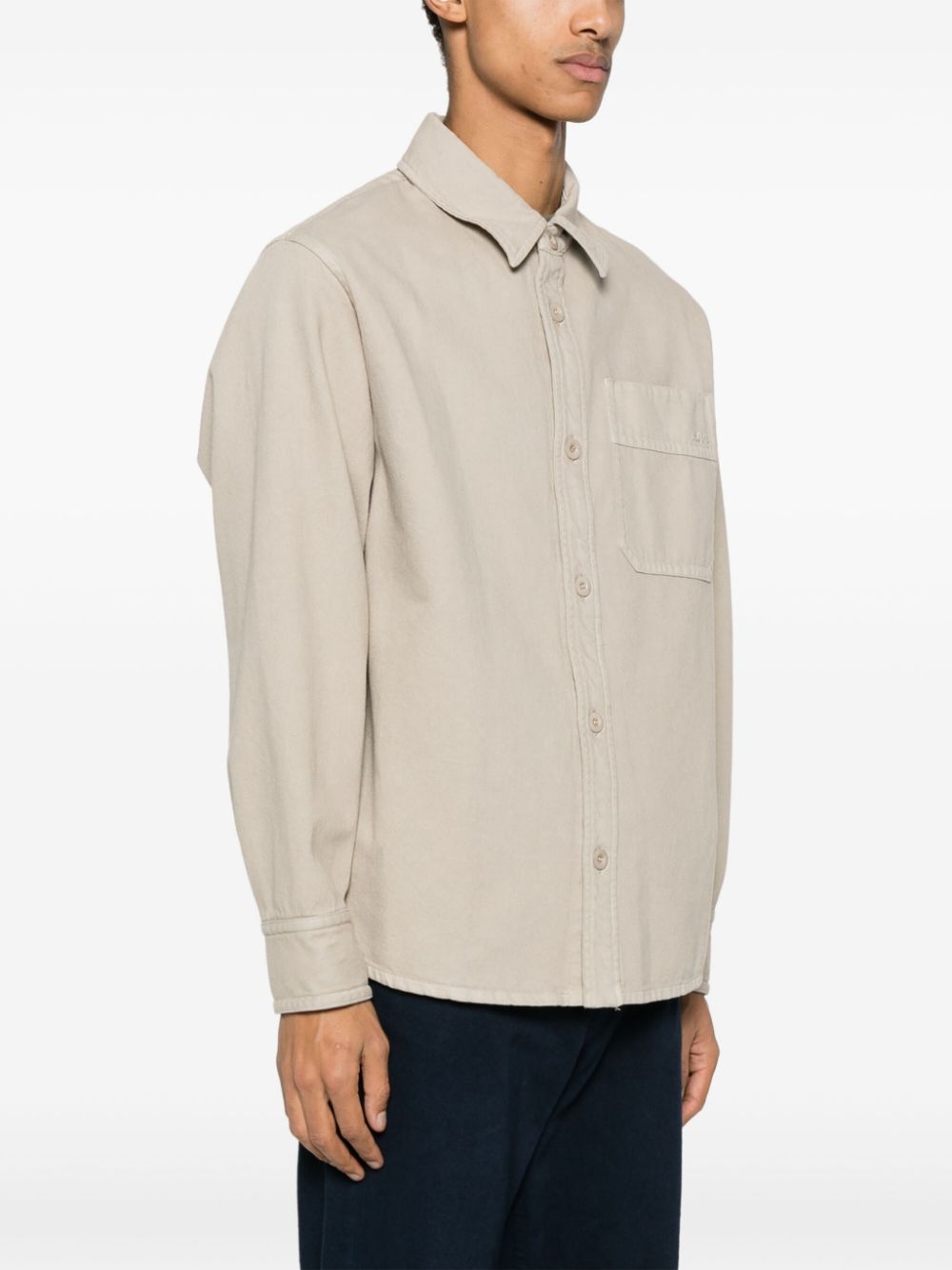 Shop Apc Basile Brodée Cotton Shirt In Neutrals