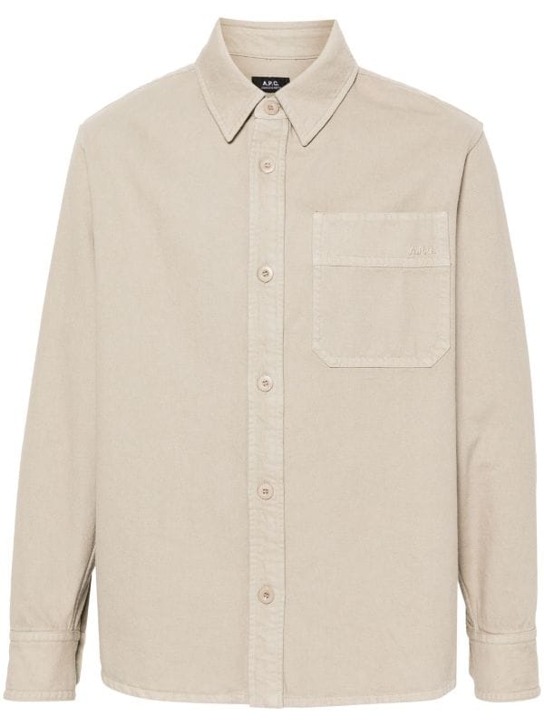 A.P.C. Basile Brodée Cotton Shirt - Farfetch