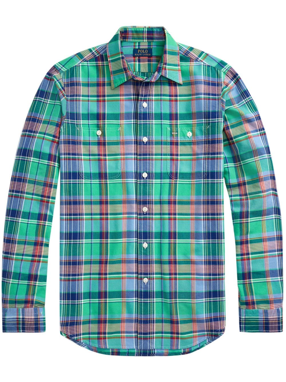 Shop Polo Ralph Lauren Oxford Plaid Flannel Shirt In Green