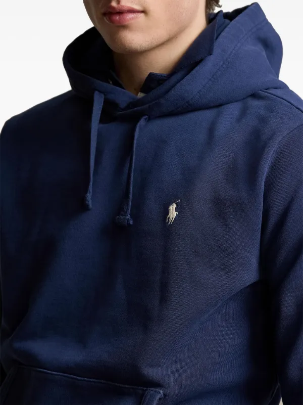 Polo Ralph Lauren Polo Pony embroideredcotton Hoodie Blue FARFETCH UK