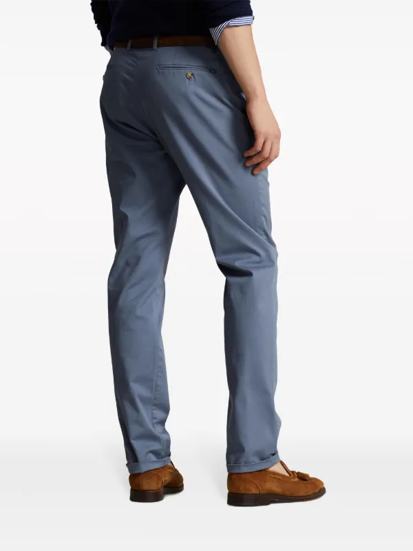 Polo Ralph Lauren logo-tag Twill straight-leg Trousers | Blue