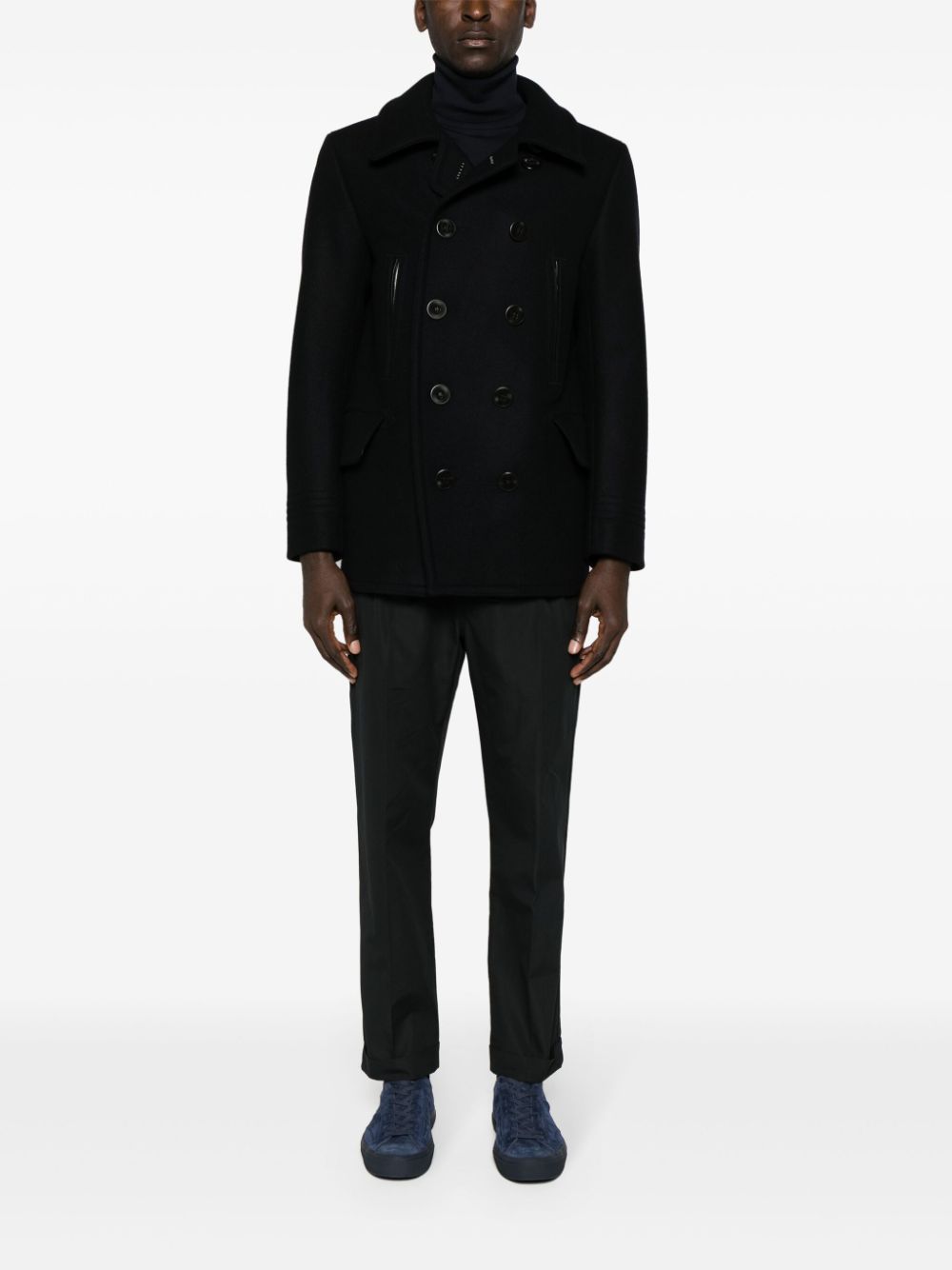 TOM FORD Melton double-breasted Peacoat - Farfetch