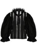 Batsheva Kier sheer-panelled blouse - Black