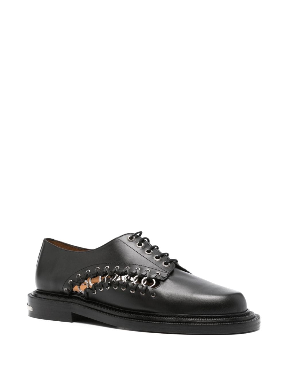 Shop Toga Virilis Ring-embellished Oxford Shoes In Black