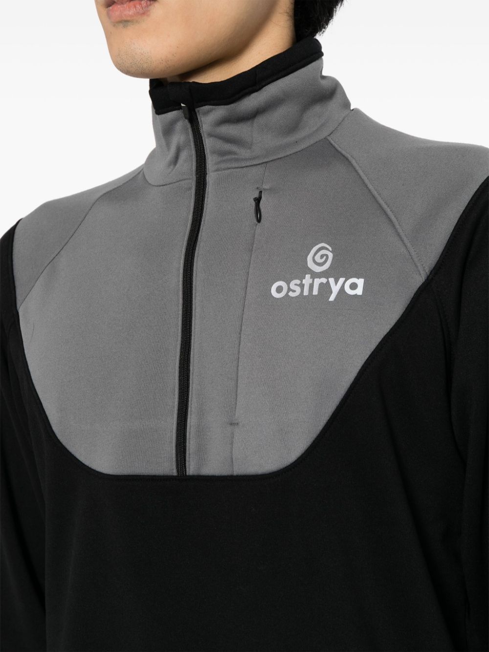 Shop Ostrya Rove Half-zip Performance Jacket In Black