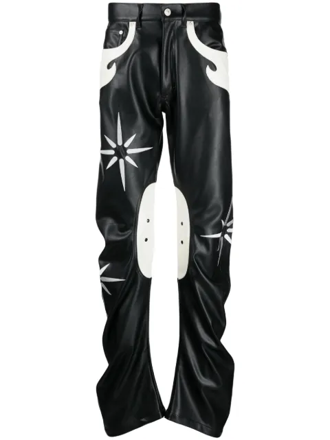 KUSIKOHC Flower Rider straight-leg trousers
