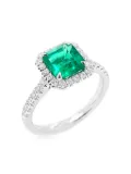 HYT Jewelry platinum diamond and Colombian emerald ring - Silver