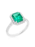 HYT Jewelry platinum diamond and Colombian emerald ring - Silver