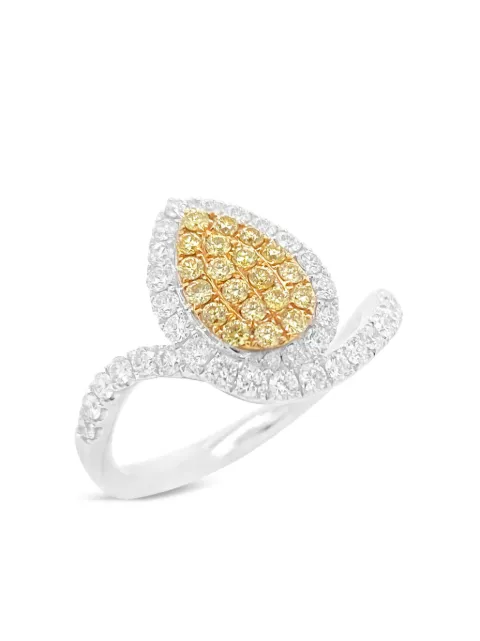 HYT Jewelry bague en or 18ct et platine à diamants jaunes et blancs