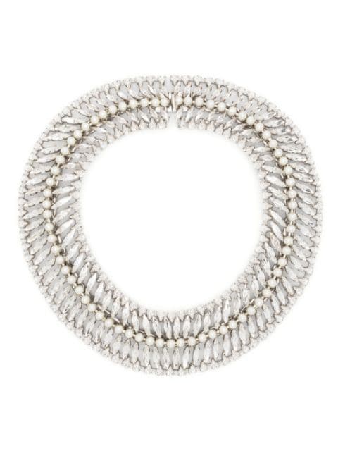 Saint Laurent Pearl Rhinestone choker necklace