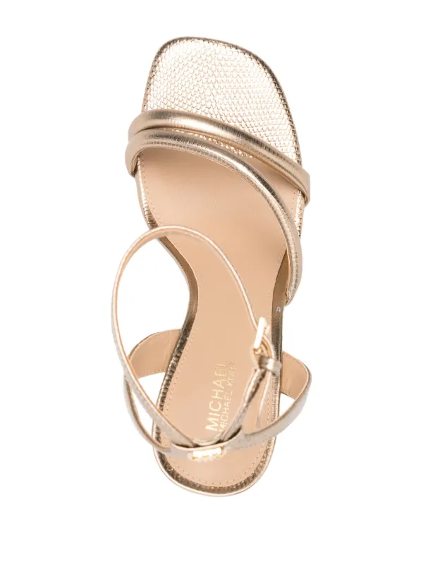 Michael Michael Kors Nadina 100mm Leather Sandals Gold FARFETCH CA