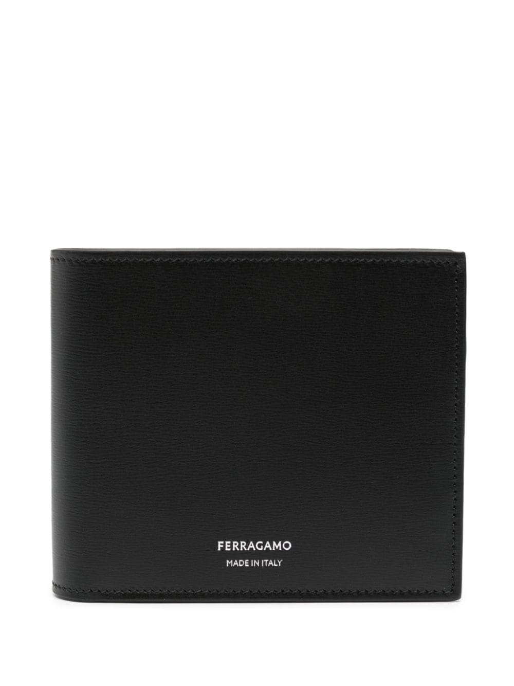 Ferragamo Logo-stamp Leather Wallet In Black