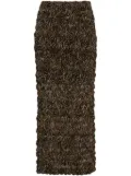 Nanushka ruffled zebra-print skirt - Brown