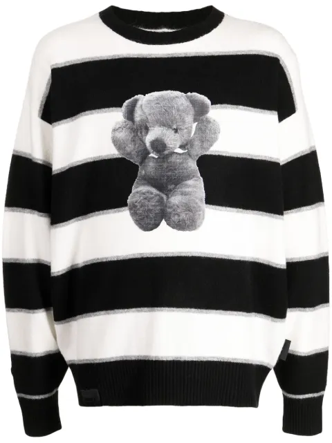 izzue striped crew-neck jumper