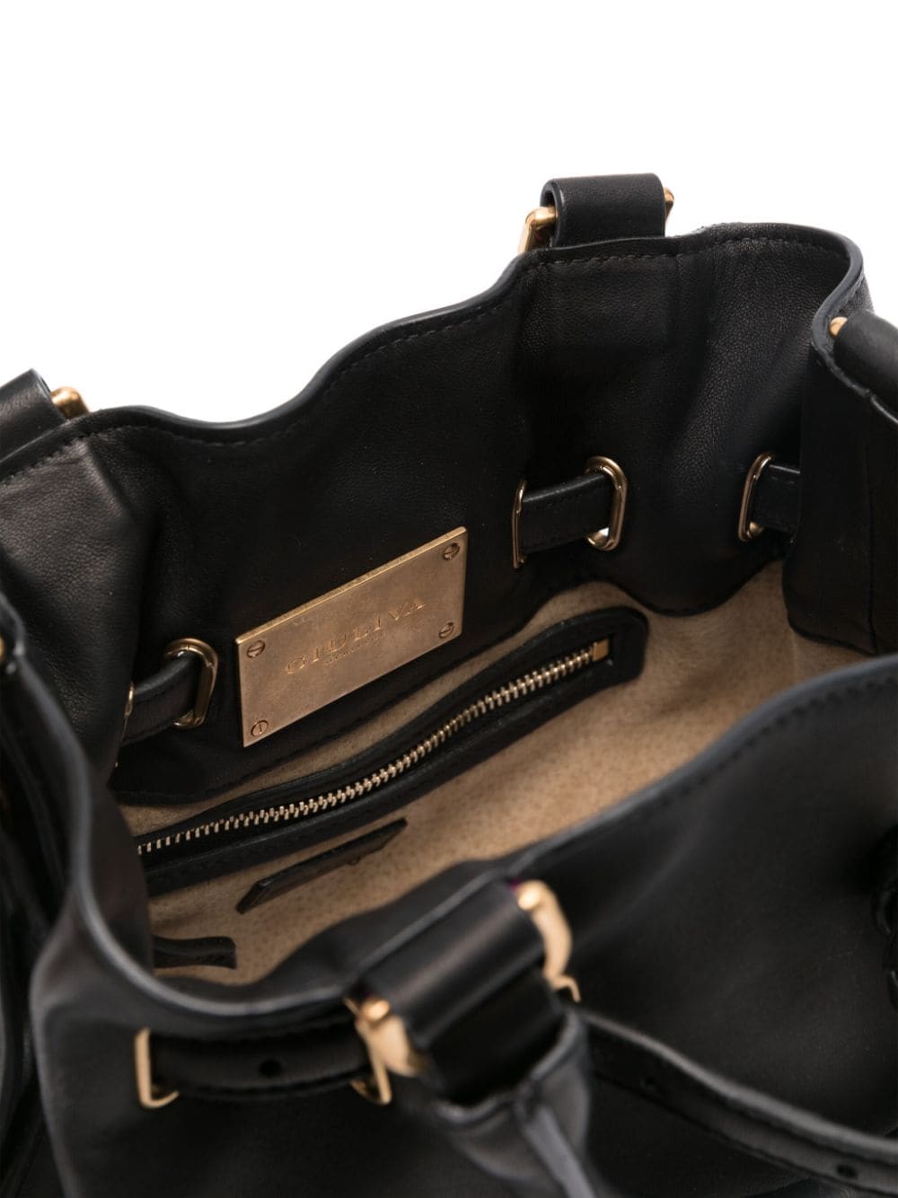 Shop Giuliva Heritage Mini Sechiello Bucket Bag In Black