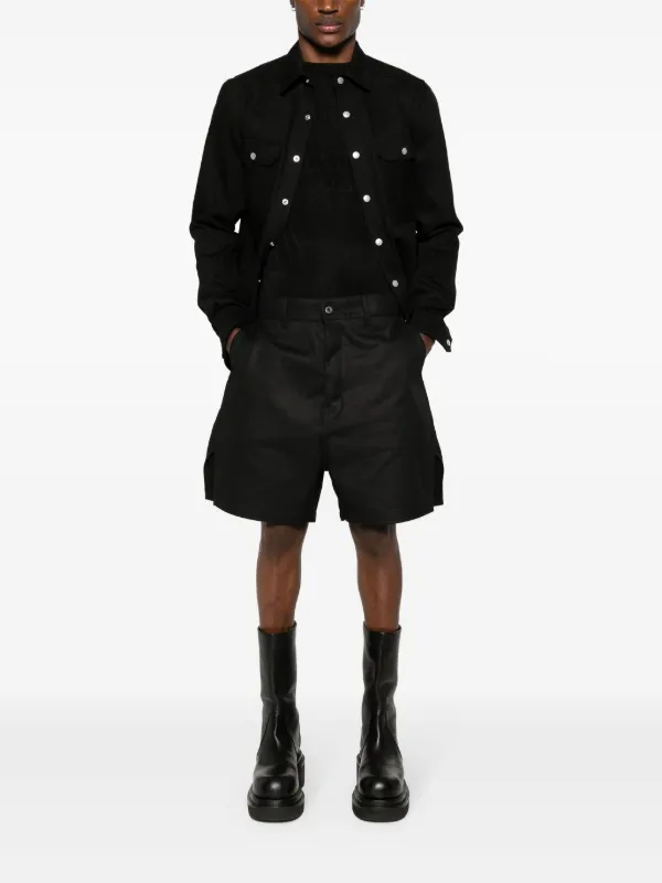 Rick Owens Coated denim cargo shorts コーティング デニム Rick Owens DRKSHDW Coated Denim Shorts | Black | FARFETCH