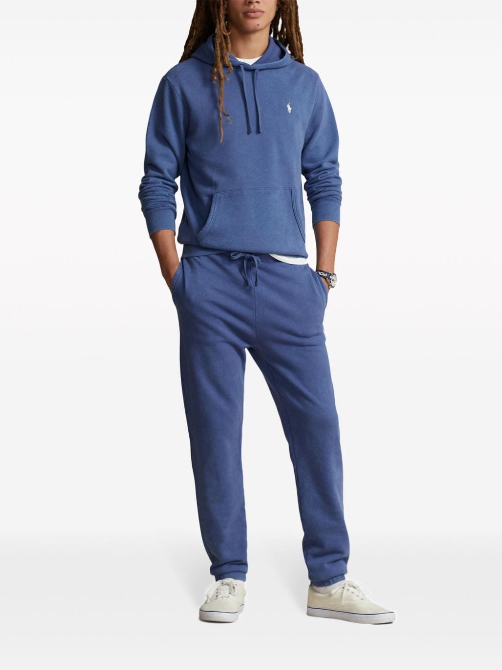 Shop Polo Ralph Lauren Polo Pony Cotton Hoodie In Blau