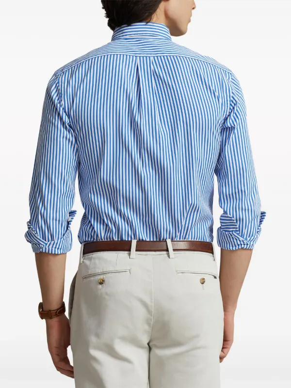 【美品】Ralph Lauren ブルー ストライプ シャツ ブラウス Polo Ralph Lauren ストライプ シャツ | ブルー | FARFETCH JP