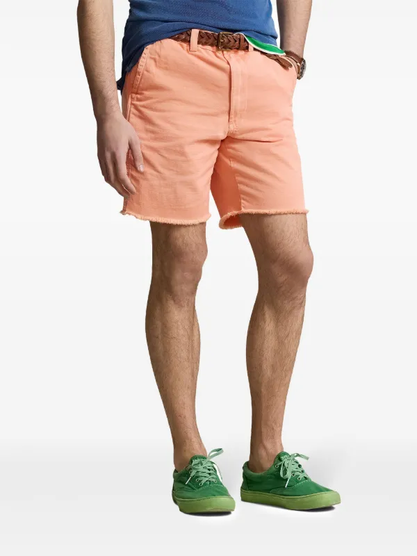 Polo Ralph Lauren Frayed Chino Shorts Orange FARFETCH UK