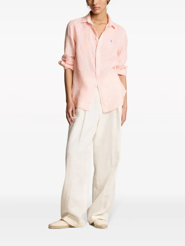 トップス Ralph Lauren linen shirt Classic Fit Striped Linen Shirt