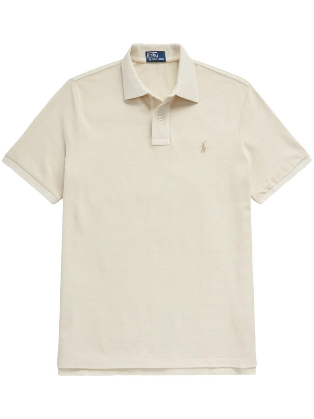 Polo Ralph Lauren Polo Pony-embroidered Cotton Polo Shirt In Neutrals