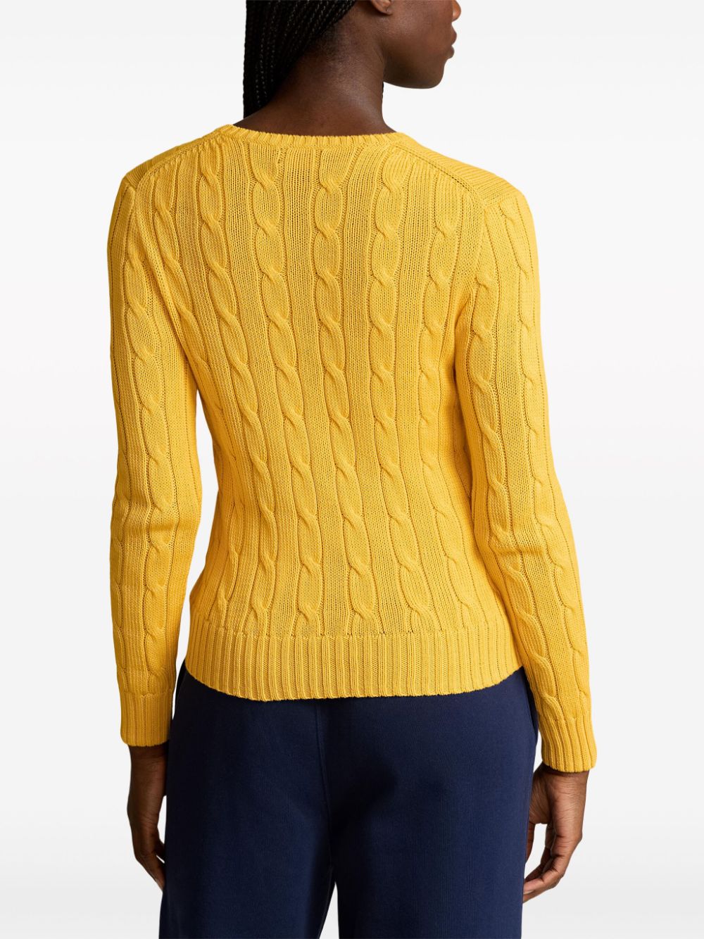 Shop Polo Ralph Lauren Cable-knit Jumper In Yellow