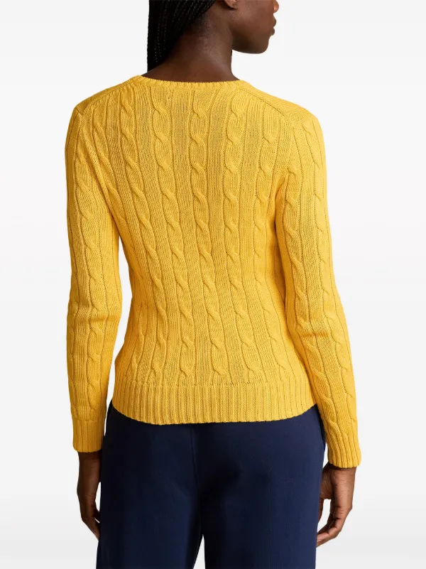 Ralph lauren yellow cable knit sweater best sale