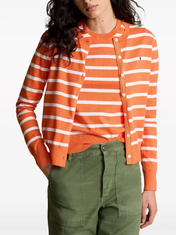 Orange striped cardigan shop