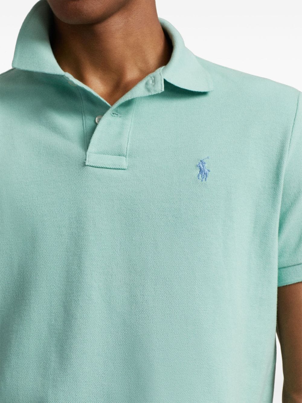 Shop Polo Ralph Lauren Polo Pony-embroidered Cotton Polo Shirt In Blue