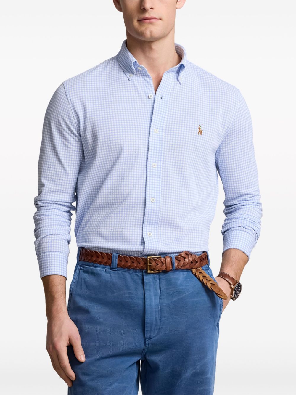 Shop Polo Ralph Lauren Lsfbbdppm3-long Sleeve-sport Shirt In Blue
