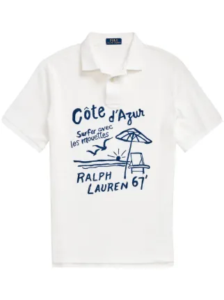 トップス Ralph Lauren Polo Polo Ralph Lauren Camisa Polo Com Estampa Côte d'Azur | Branco