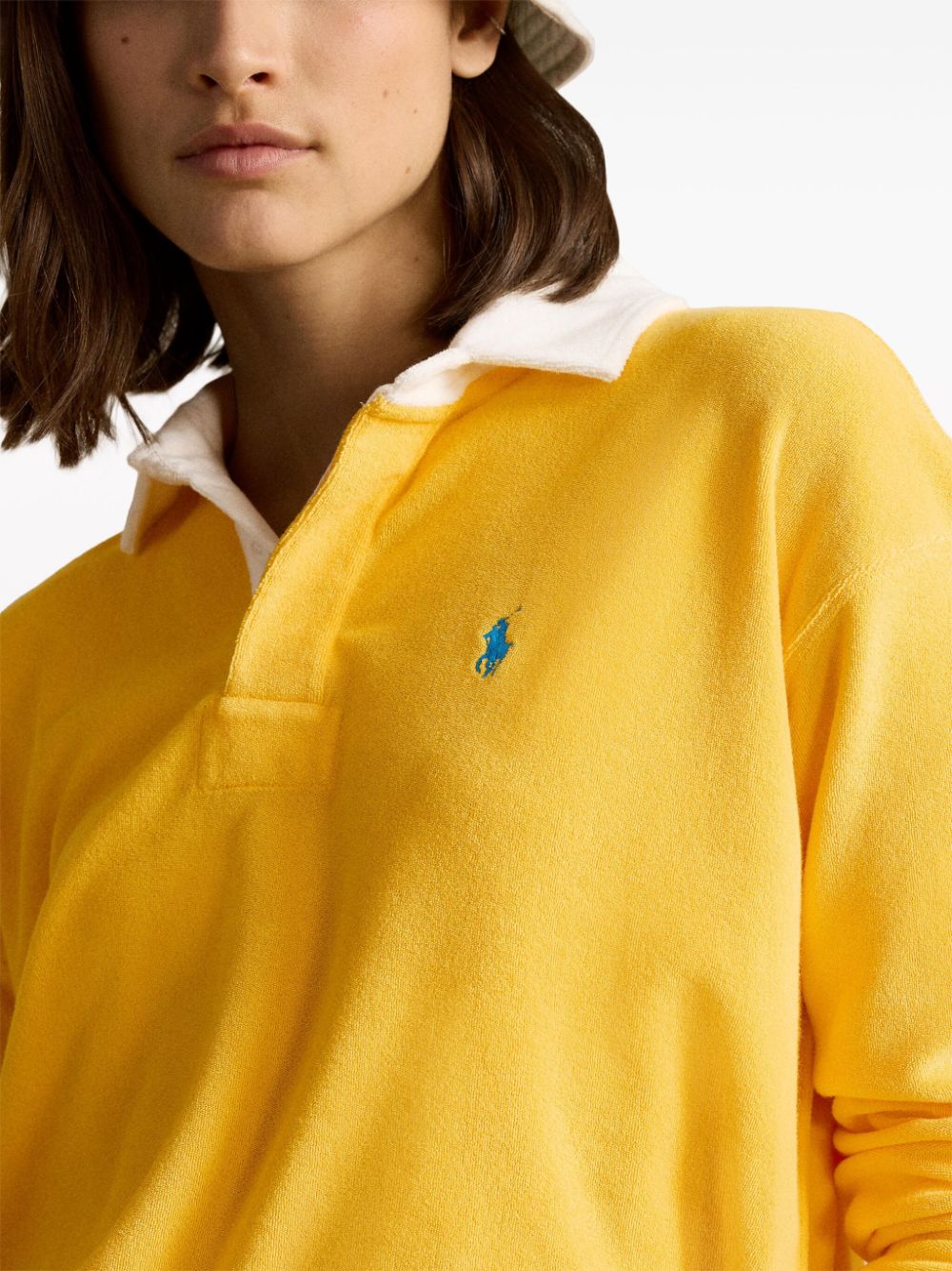 Shop Polo Ralph Lauren Polo Pony-embroidered Top In Yellow