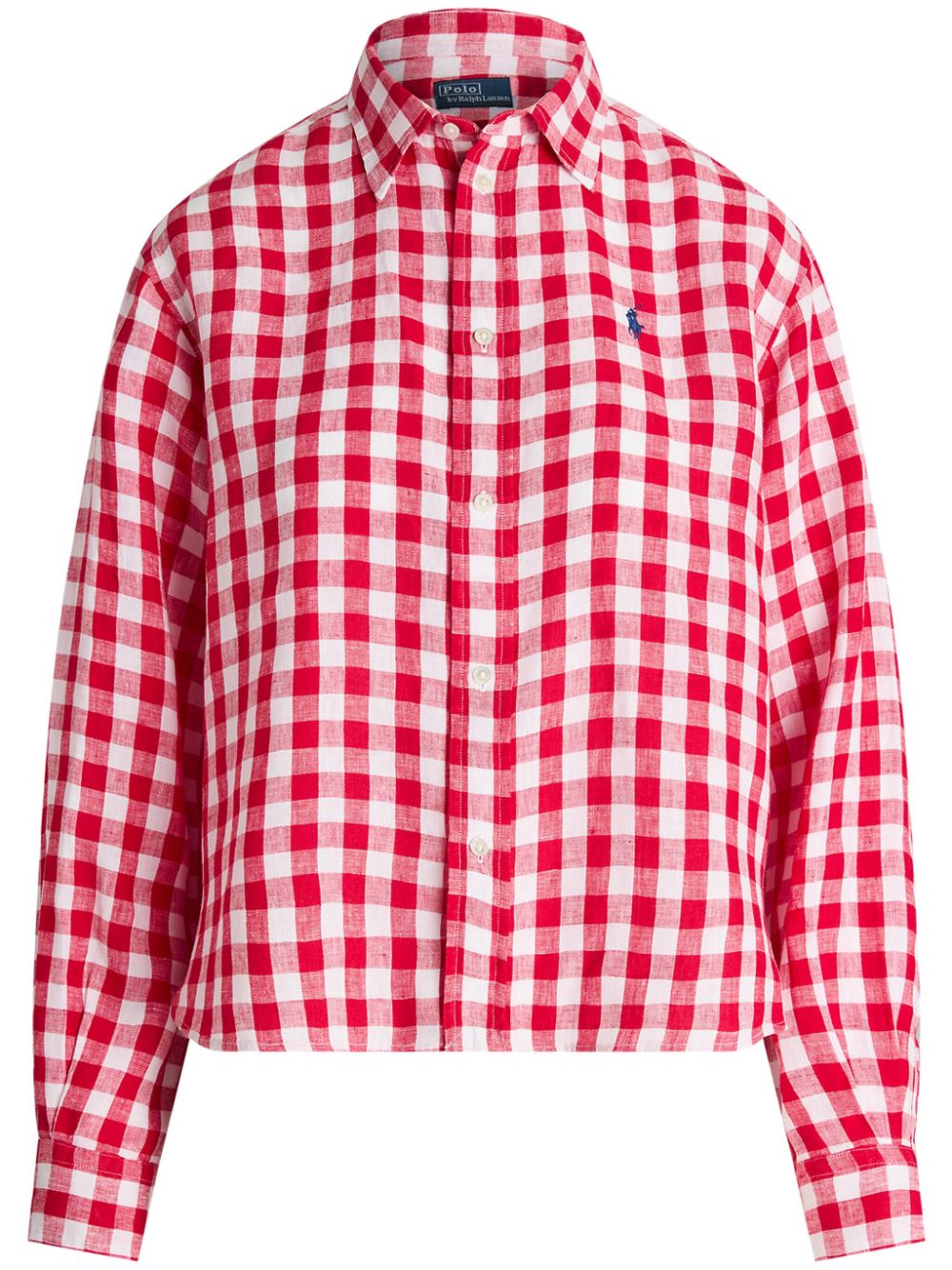 Polo Ralph Lauren Polo Pony Checked Linen Shirt In Red