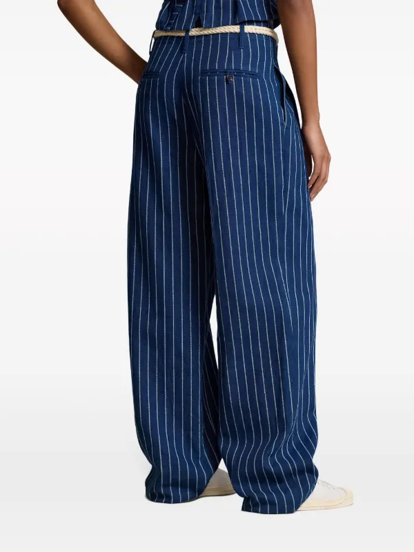 Polo Ralph Lauren Evan Striped wide-leg Jeans | Blue | FARFETCH